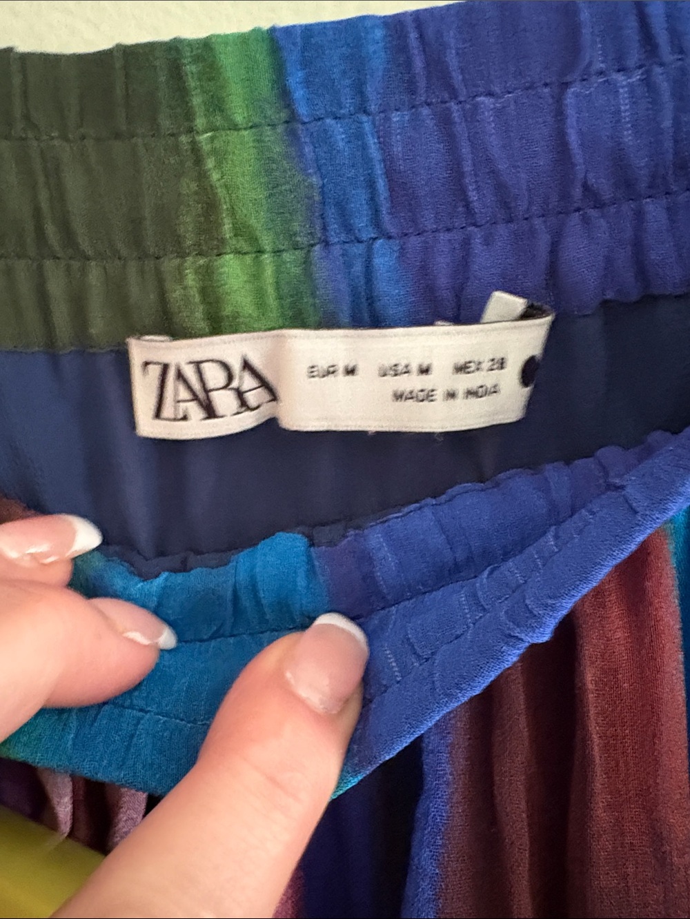 Zara Multicolor handkerchief Skirt in Blue, Green, Teal and Burgundy - Picture 2 of 6